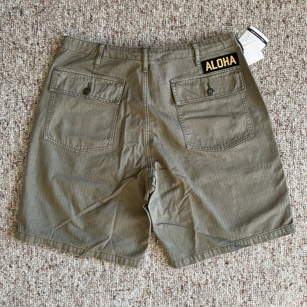 Birdwell Beach Britches SurfnWalk Canvas Shorts Mens 36 Drawstring Aloha